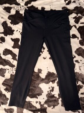 Fabletics PureLuxe Crossover Waist Leggings – Black | Size XL